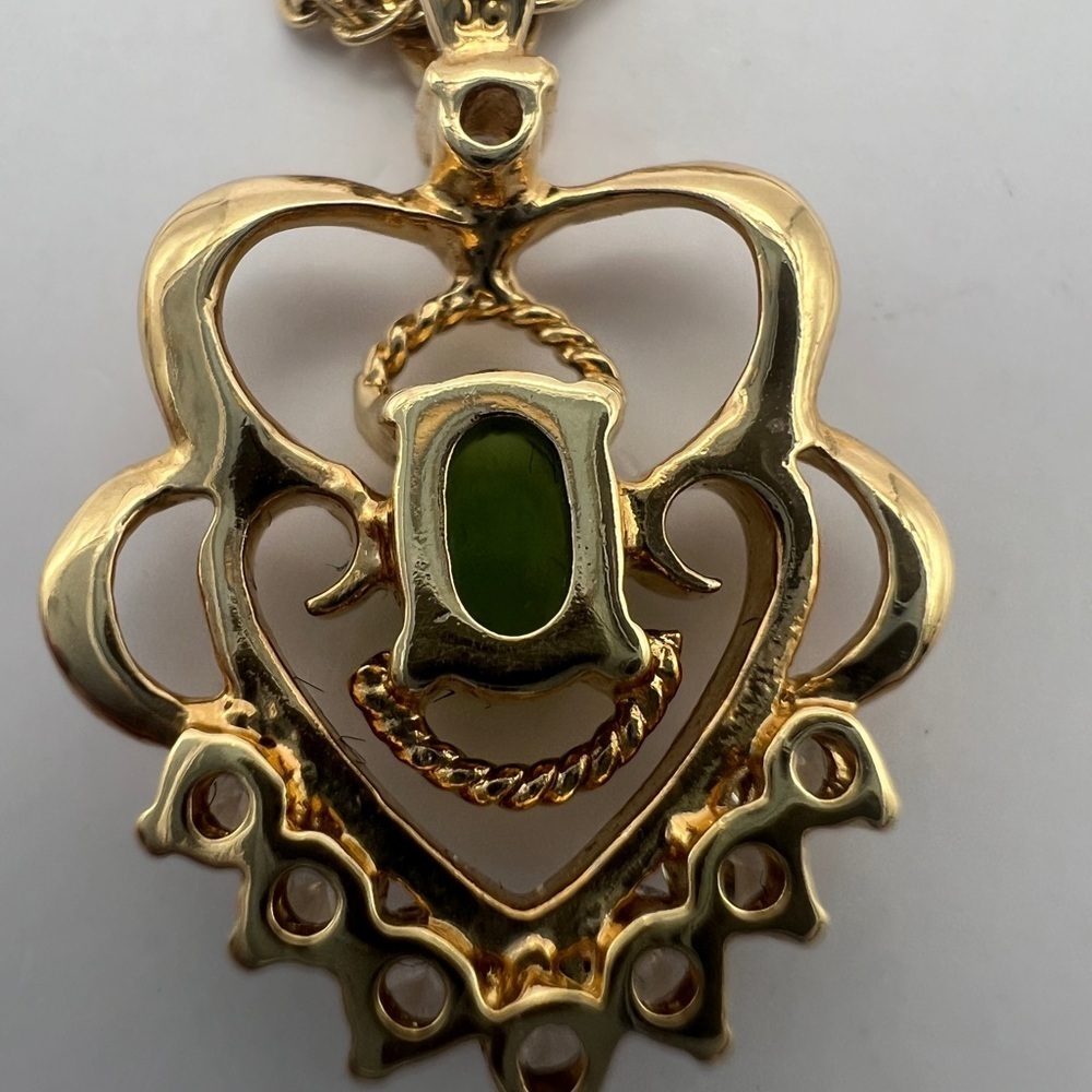 Joseph Cleary JC Green Chalcedony gemstones and CZ diamonds necklace and earring - Picture 8 of 15